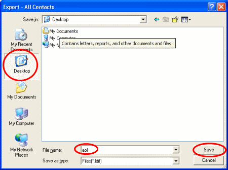 Export window
