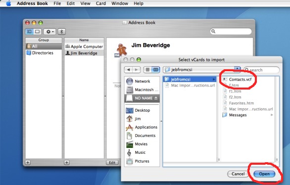 Mac Address Book screenshot