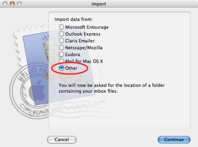 Mac Mail format selection screenshot